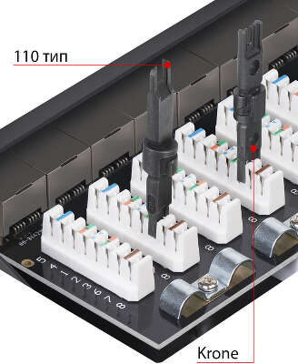 патч-панель Cabeus PL-24-Cat.6a-SH-Dual IDC Патч-панель 19" (1U), 24 порта RJ-45, категория 6a, полностью экранированная, с задним кабельным организатором