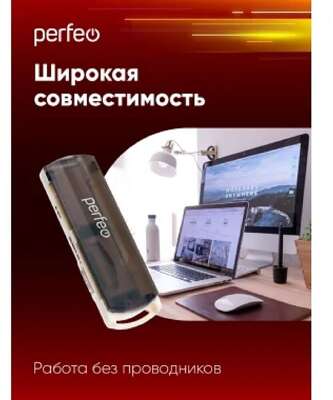 Perfeo Card Reader SD/MMC+Micro SD+MS+M2, (PF-VI-R013 Black) чёрный (PF_4259)
