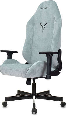 Кресло игровое Knight N1 Fabric серо-голубой Light-28 с подголов. крестов. металл