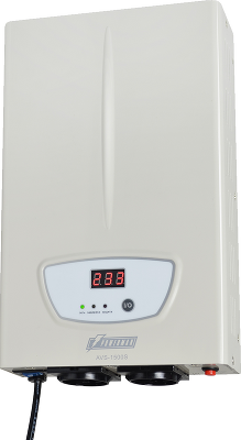 Стабилизатор POWERMAN AVS 1500S, ступенчатый регулятор, цифровые индикаторы уровней напряжения, 1500ВА, 140-260В, максимальный входной ток 12А, 2 евророзетки, IP-20, навесного исполнения, 310мм х 200мм х 68мм, 4,36 кг./ Stabilizer POWERMAN AVS 1500S, step