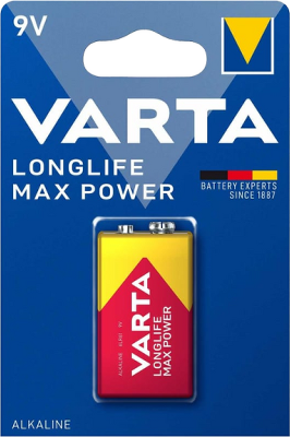 Varta LONGLIFE MAX POWER (MAX TECH) Крона 6LR61 BL1 Alkaline 9V (4722) 4722101401