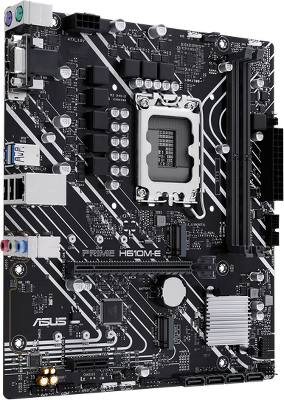 Материнская плата ASUS PRIME H610M-E-CSM, LGA1700, H610, 2*DDR5, 4*SATA, 2*M.2, 2*USB 3.2, 2*USB 2.0, 1*PCIx16, 1*PCIx1, DP+VGA+HDMII, mATX; 90MB1G10-M0EAYC