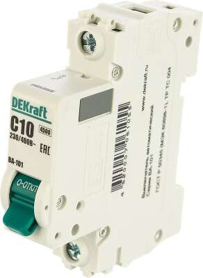 Авт. выкл. 1Р 16А х-ка C ВА-101 4,5кА DEKraft