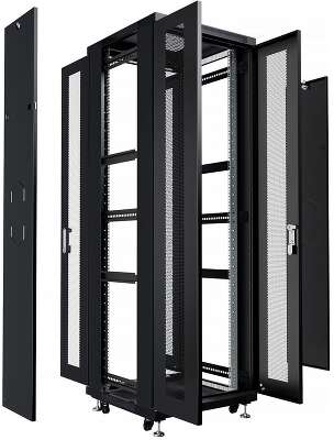Cabeus ND-05C-42U60/120-BK Шкаф монтажный телекоммуникационный 19" напольный для распределительного и серверного оборудования 42U 600x1200x2055mm (ШхГхВ) передняя и задняя двойные перфорированные двер