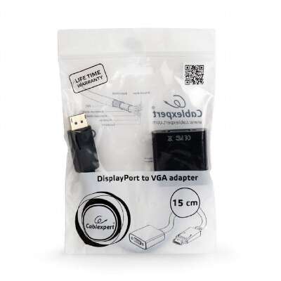 Cablexpert Переходник DisplayPort - VGA, 20M/15F, кабель 15см, пакет (A-DPM-VGAF-02)