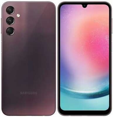 Смартфон Samsung Galaxy A24, MediaTek Helio G99, 6Gb RAM, 128Gb, бордовый (SM-A245FDRVCAU)