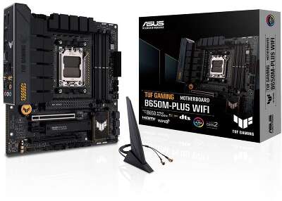 Материнская плата ASUS TUF GAMING B650M-PLUS WIFI AM5 mATX 4xDDR5 2xPCIEx16 PCIEx1 2xM.2 USB-C DP HDMI 2.5GLAN Wi-Fi 6 (90MB1BF0-M0EAY0) (912118)