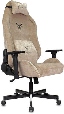 Кресло игровое Knight N1 Fabric бежевый Light-21 с подголов. крестов. металл
