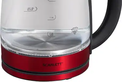 Чайник электрический Scarlett SC-EK27G65 1.8л. 1800Вт красный/черный корпус: стекло/металл/пластик