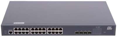 Управляемый коммутатор L3 Stack POE NIKOMAX 24 BASE-TX 10/100/1000Mb/s POE, 4 1/10G SFP+, 1 Console. 1U 19