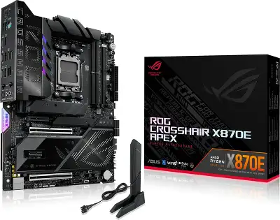Материнская плата ASUS ROG CROSSHAIR X870E APEX, AM5, X870E, 4*DDR5, 4*SATA, 5*M.2, 8*USB 3.2, 2*Type-C, 2*USB4, 6*PCIx16, 1xPCIe 4, 1xPCIe, ATX; 90MB1KR0-M0EAY0