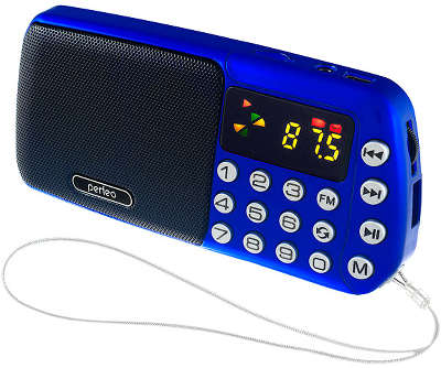Радиоприемник PERFEO i70-BL СИНИЦА USB/SD, часы, Repeat, цифровые кнопки, USB/18650mAh (синий)