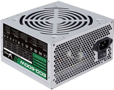 Блок питания FORMULA (AEROCOOL) 600W ECO-600W (ATX, 20+4 pin, PCIe 6+2P, 3хMolex, 4xSATA, 120mm fan) (ECO-600W (F))