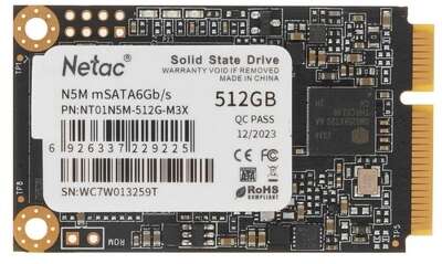 Накопитель SSD Netac mSata N5M 512GB NT01N5M-512G-M3X TLC