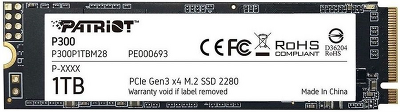 Твердотельный накопитель Patriot SSD P300 1TB M.2 2280 NVMe PCIe 3.0 x4 R2100/W1650 TBW 480TB 3D NAND