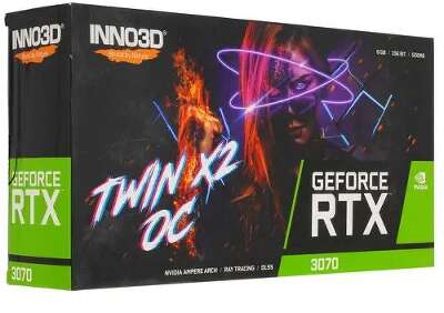 Видеокарта Inno3D NVIDIA nVidia GeForce RTX 3070 TWIN X2 OC 8Gb DDR6 PCI-E HDMI, 3DP