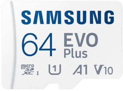 Карта памяти 64 Гб Micro SDXC Samsung EVO Plus Class 10 UHS-I [MB-MC64SA/EU], с адаптером