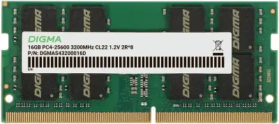 Модуль памяти DDR4 SODIMM 16Gb DDR3200 Digma (DGMAS43200016D)