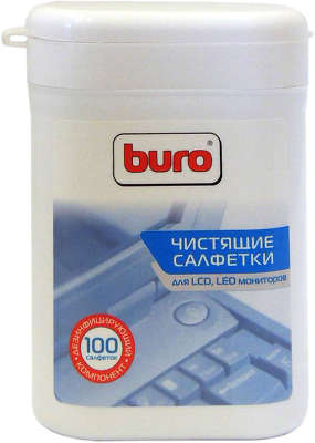 Чистящие салфетки BURO для LCD мониторов (туба, 100шт)