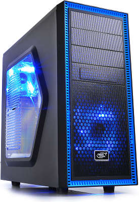 Корпус Deepcool TESSERACT SW Black , ATX, без БП, окно, 1x USB 3.0, 1x USB 2.0, 2x 12cm LED fan.