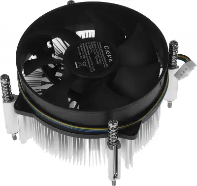 Устройство охлаждения(кулер) Digma D-CPC110-PWM3 Soc-1151/1200/2066/1700 черный 4-pin 25dB Al+Cu 110W 350gr Ret