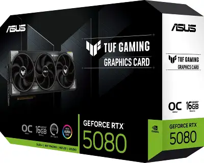 Видеокарта Asus PCI-E 5.0 TUF-RTX5080-O16G-GAMING NVIDIA GeForce RTX 5080 16Gb 256bit GDDR7 2700/30000 HDMIx2 DPx3 HDCP Ret