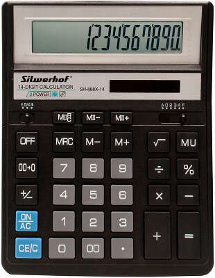 Калькулятор настольный Silwerhof SH-888X-14 черный 14-разр.