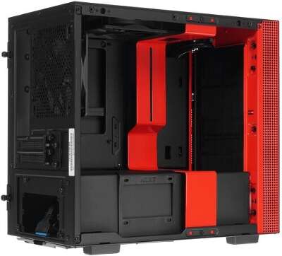 Корпус NZXT H210 Black/red, черный, mini-ITX, Без БП (CA-H210B-BR)
