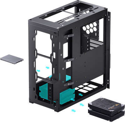 Корпус JONSBO U6, черный, ATX, Без БП (U6 Black)