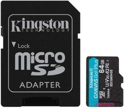 Micro SecureDigital 64GB Kingston SDCG4/64GB Canvas Go! Plus V10 A2 + adapter