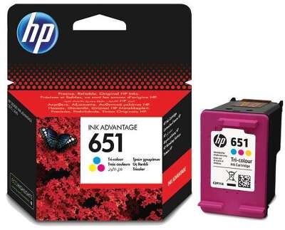 Картридж струйный HP 651 C2P11AE многоцветный (300стр.) для HP DJ IA