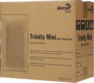 Корпус Aerocool Trinity Mini-G-BK v2 черный без БП mATX 6x120mm 1xUSB2.0 2xUSB3.0 audio bott PSU