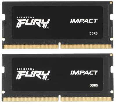 Набор памяти DDR5 SODIMM 2x32Gb DDR5600 Kingston FURY Impact Black [KF556S40IBK2-64]