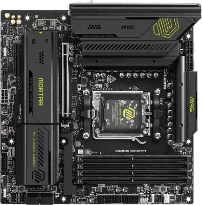 Материнская плата MSI MAG B850M MORTAR WIFI SocketAM5 AMD B850 4xDDR5 mATX AC`97 8ch(7.1) 5Gigabit RAID+HDMI