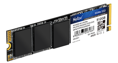 SSD накопитель Netac SSD NV2000 512GB PCIe 3 x4 M.2 2280 NVMe 3D NAND, R/W up to 2500/1950MB/s, IOPS(R4K) 130K/250K, TBW 300TB, 5y wty