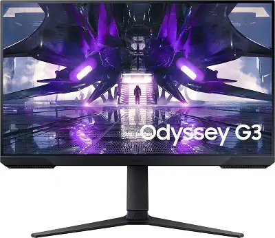 Монитор Samsung 27" Odyssey G3 S27AG320NI черный VA LED 1ms 16:9 HDMI полуматовая HAS Piv 3000:1 250cd 178гр/178гр 1920x1080 165Hz FreeSync Premium DP 4.8кг