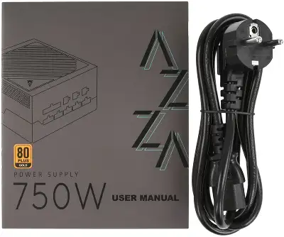 Блок питания Azza ATX 750W PSAZ-750G Gen.5 80+ gold (20+4pin) APFC 120mm fan 6xSATA Cab Manag RTL