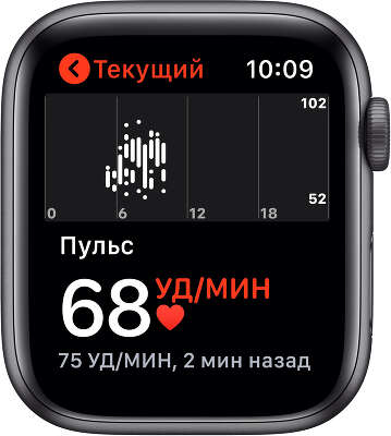 Часы Apple Watch Nike SE, 44 мм, Space Gray Aluminium, ремешок Anthracite/Black [MYYK2RU/A]