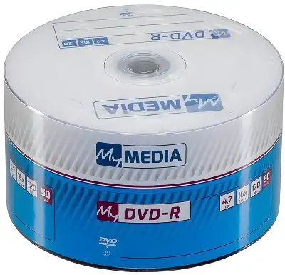 Диск DVD-R MyMedia 4.7Gb 16x Pack wrap (50шт) Color Printable (69202)