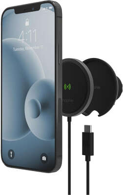 Автодержатель с беспроводной зарядкой Mophie Snap Plus Wireless Vent Mount, Black [401307636]
