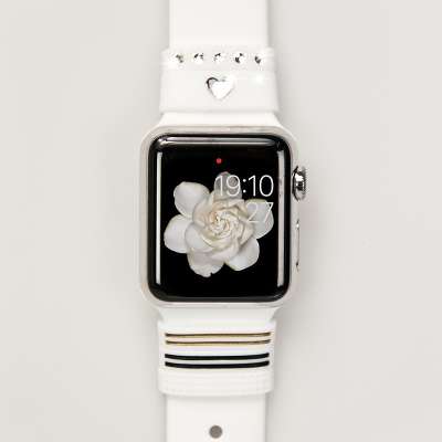 Набор петелек Bling My Thing Allure Loops для Apple Watch 38mm/42mm, White [aw-loop-wt-cry]