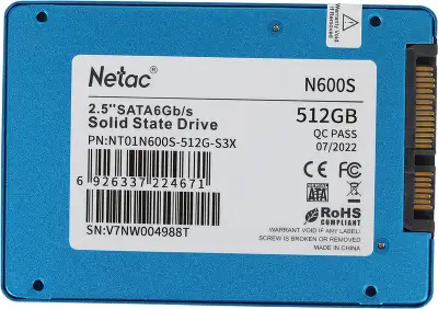 Накопитель SSD Netac SATA-III 512GB NT01N600S-512G-S3X N600S 2.5