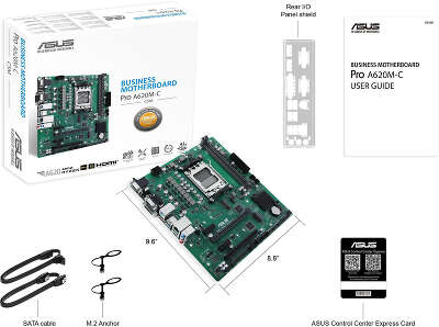 Материнская плата Asus PRO A620M-C-CSM SocketAM5 AMD A620 2xDDR5 mATX AC`97 8ch(7.1) GbLAN RAID+VGA+DVI+HDMI+DP