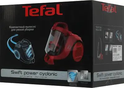 Пылесос Tefal Swift Power Cyclonic TW2913EA 750Вт красный/черный