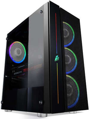 Корпус 1STPLAYER BLACK.SIR B7 / 4x 120mm RGB fans inc, черный, ATX, Без БП (B7-4M2)