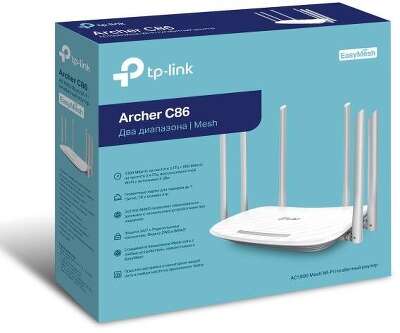 TP-Link Archer C86 Двухдиапазонный Wi-Fi роутер AC1900, до 600 Мбит/с на 2,4 ГГц + до 1300 Мбит/с на 5 ГГц
