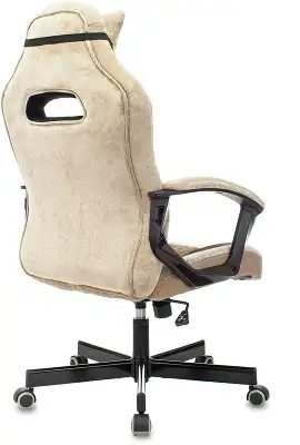 Кресло игровое Zombie VIKING 6 KNIGHT Fabric коричневый/бежевый с подголов. крестов. металл