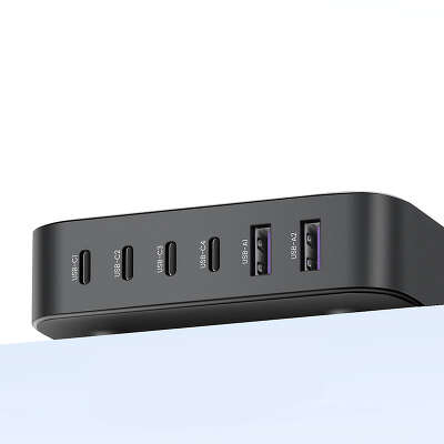 Зарядное устройство Ugreen Desktop Charger CD271 2xUSB/4xUSB-C 200W, Black [40914]
