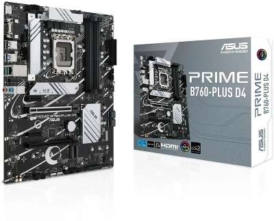 ASUS PRIME B760-PLUS D4 (Socket 1700, ATX, 4xDDR4(128GB),VGA/DP/HDMI, 1xPCIe 5.0x16/1xPCIe 4.0x16/2xPCIe 3.0, 1xLAN (2.5GbE), 4xSATA 6Gb/s, 3xM.2, 1xM.2 E key, 1xType-C, 3xUSB 3.2, 2xUSB 2.0)