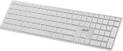 Клавиатура Acer OKR301 белый/серебристый USB беспроводная BT/Radio slim Multimedia (ZL.KBDEE.015)